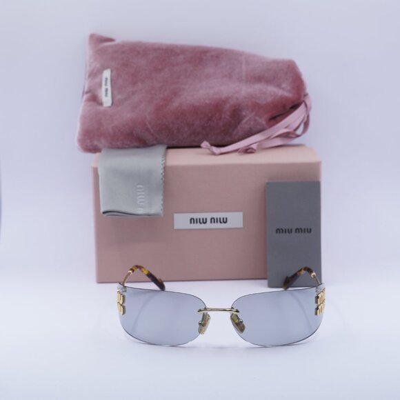 Miu Miu MUA51S 5AK50K Rectangle Sunglasses – Gold\\Light Grey main image 10